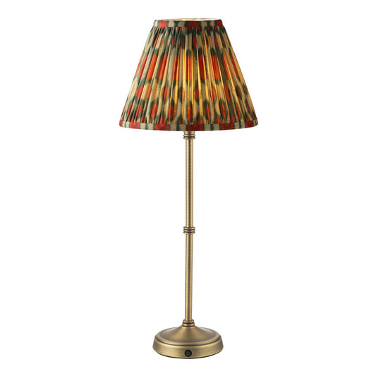 Dahl Rechargeable Table Lamp Matt Antique Brass With Shade LED