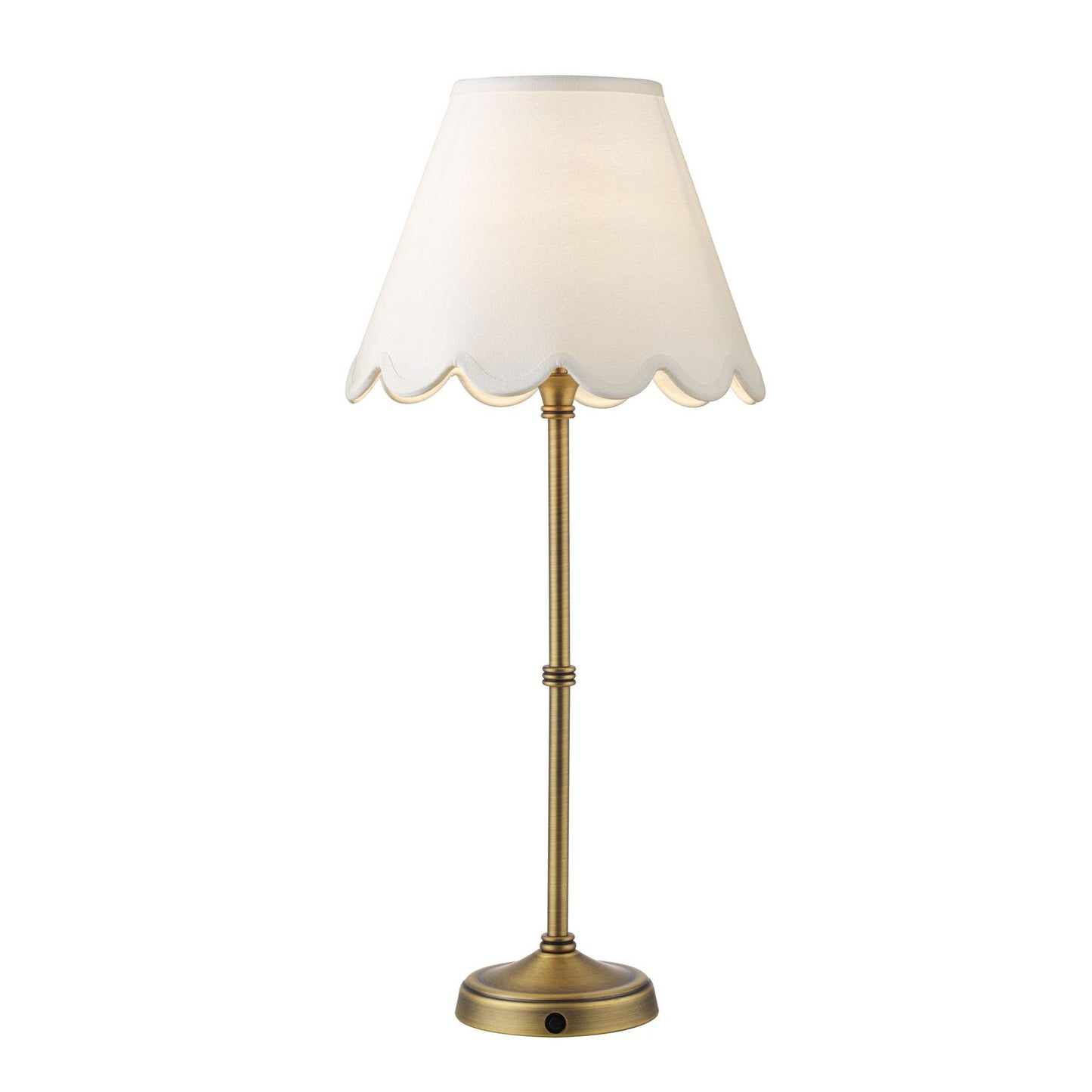 Dahl Rechargeable Table Lamp Matt Antique Brass With Shade LED