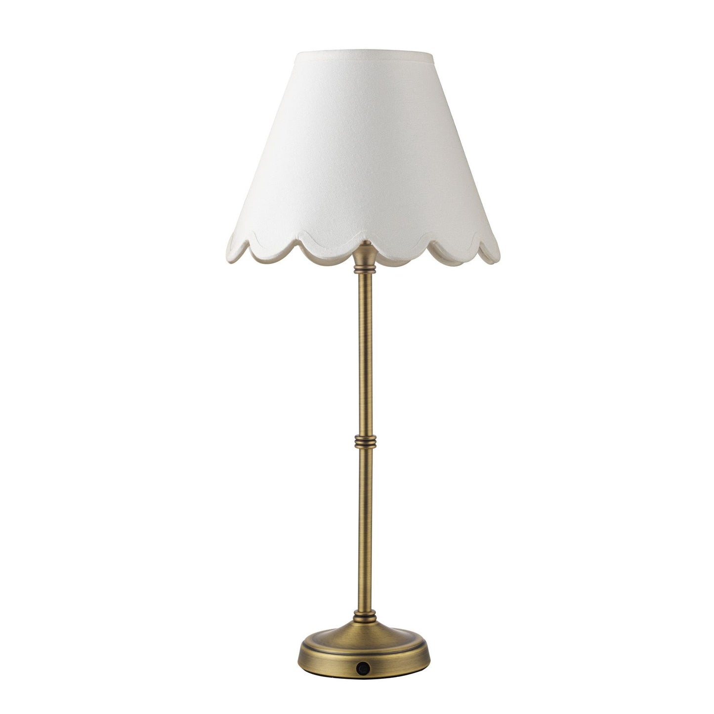 Dahl Rechargeable Table Lamp Matt Antique Brass With Shade LED