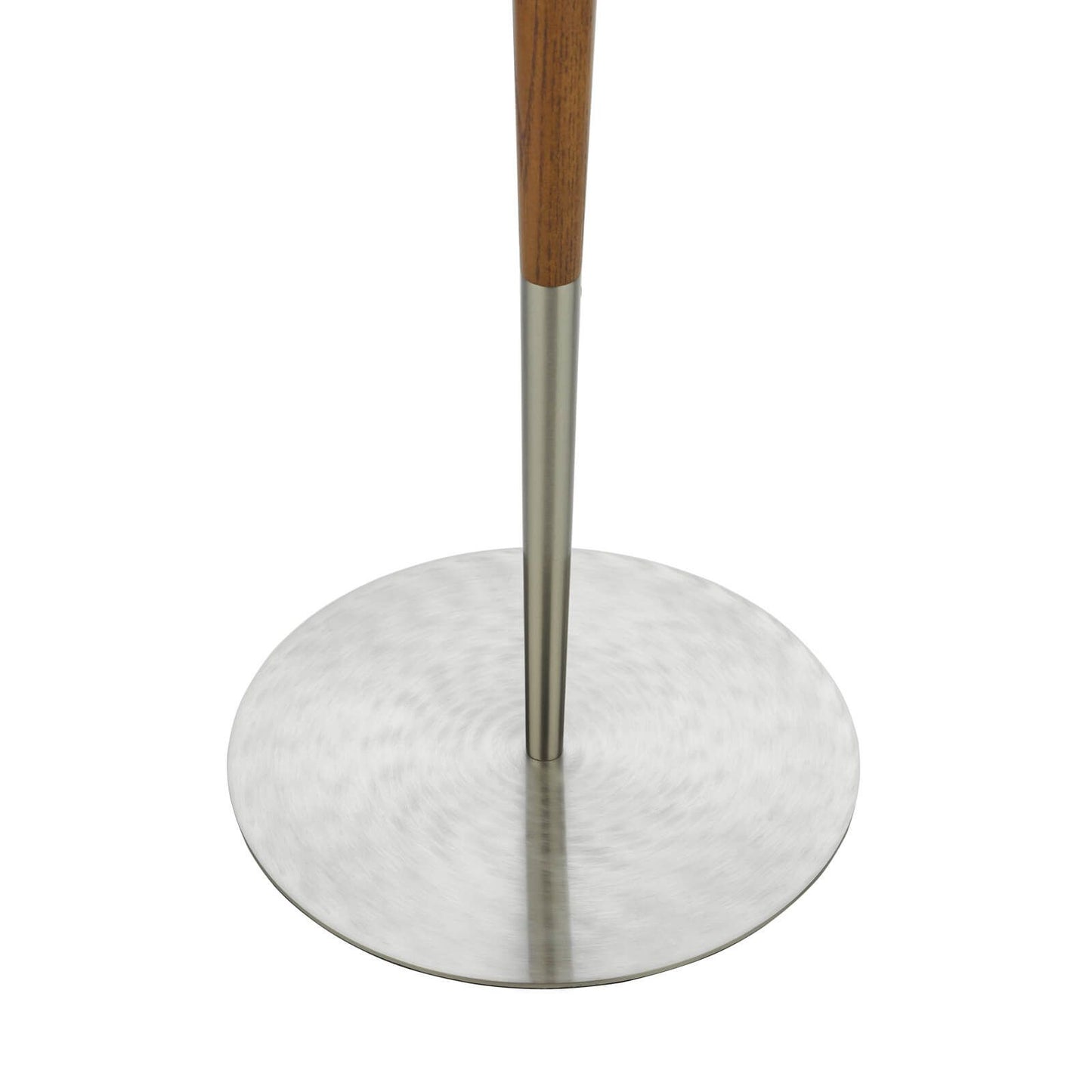 Detroit Floor Lamp Satin Nickel Walnut Detail With Shade