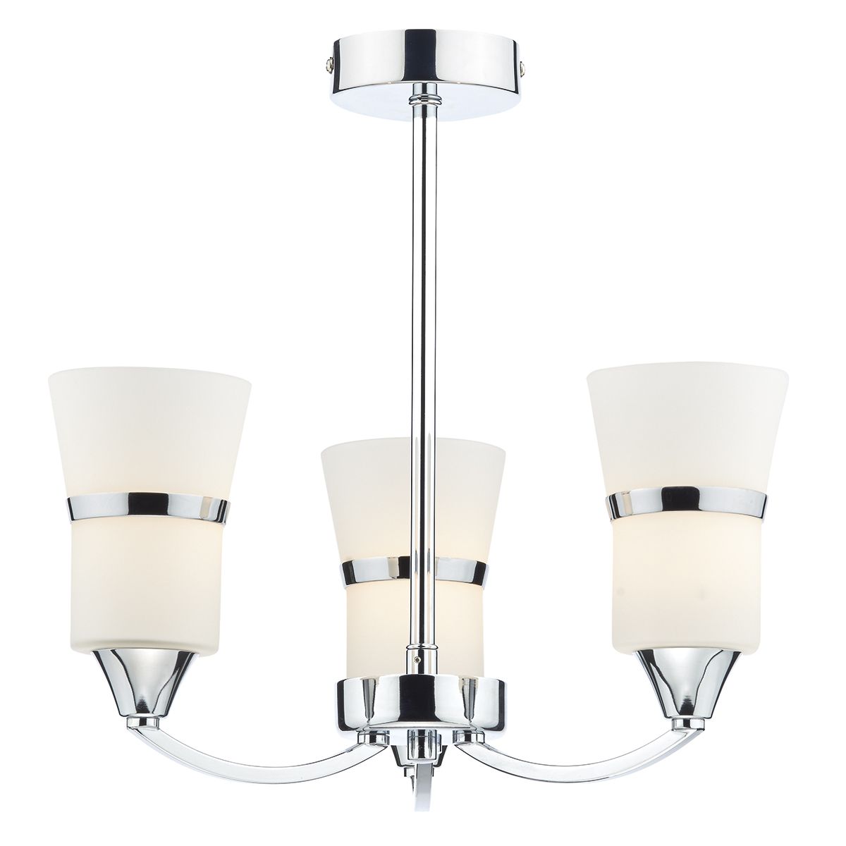 Dublin 3 Light Semi Flush Polished Chrome Led