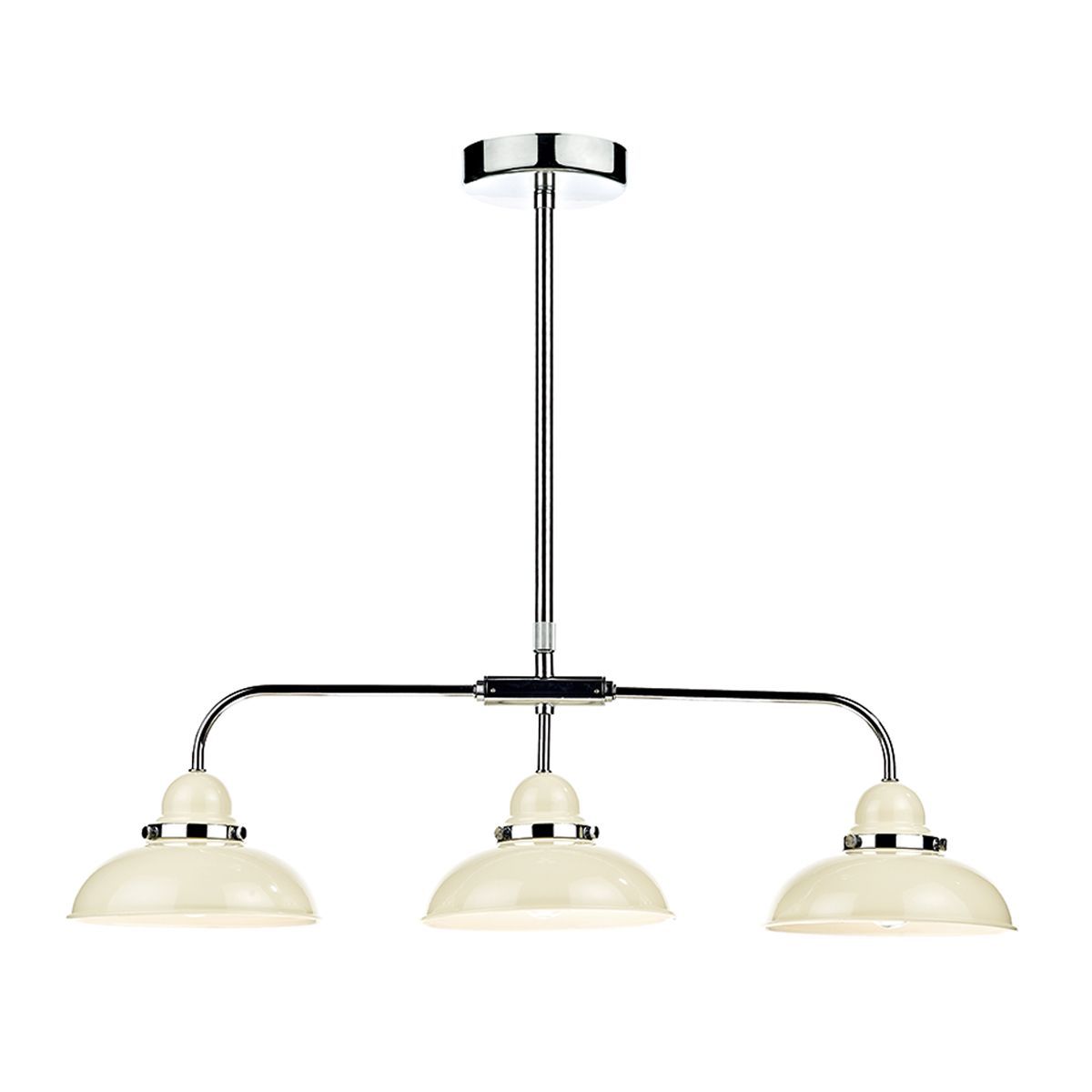 Dynamo 3 Light Bar Pendant Cream and Polished Chrome