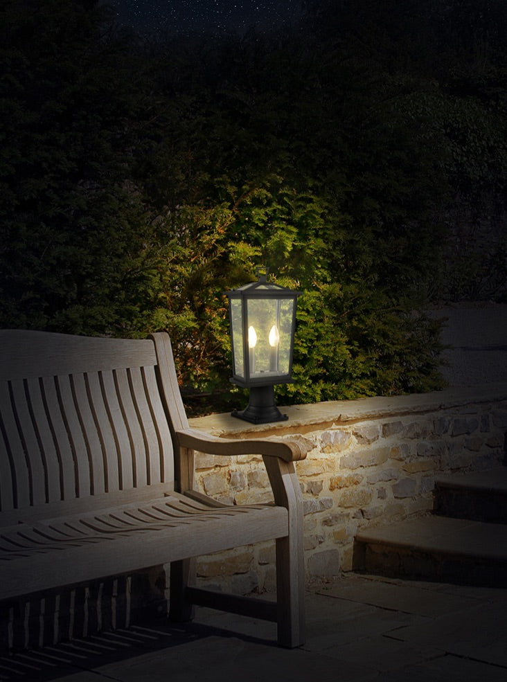 Dusk 2lt Exterior Pedestal in Matt Black