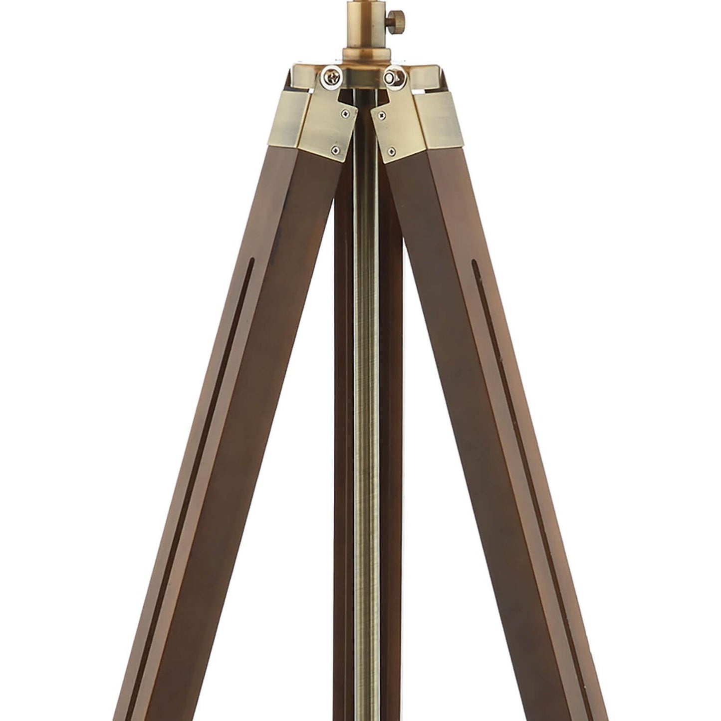 Easel Tripod Floor Lamp Dark Wood Antique Brass With Shade