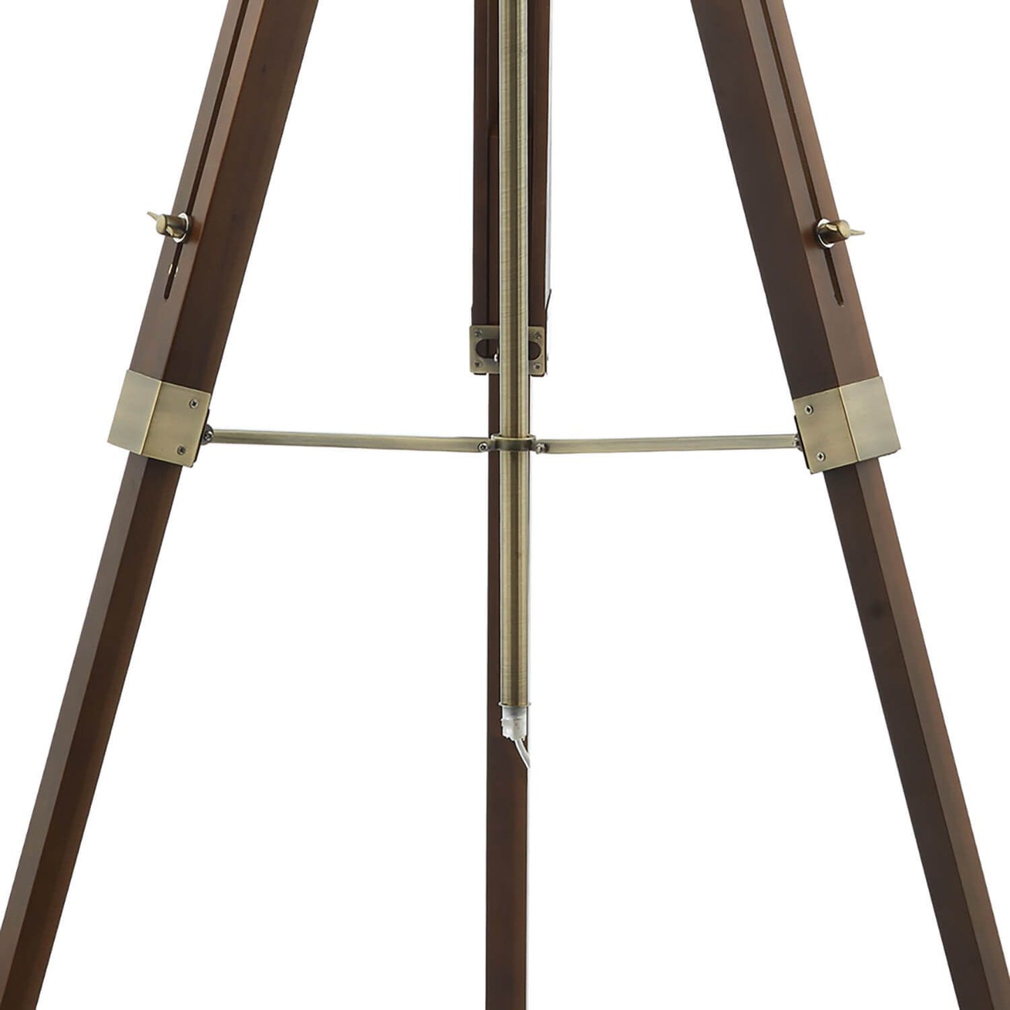 Easel Tripod Floor Lamp Dark Wood Antique Brass With Shade