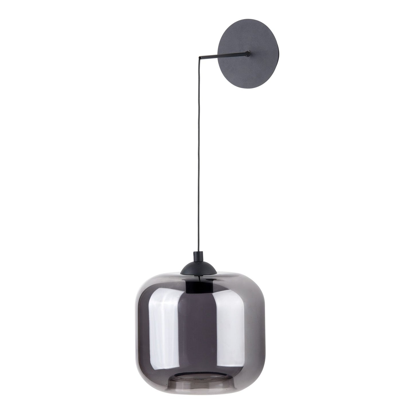 Eileen Pendant/Wall Light Matt Black and Smoked Glass LED