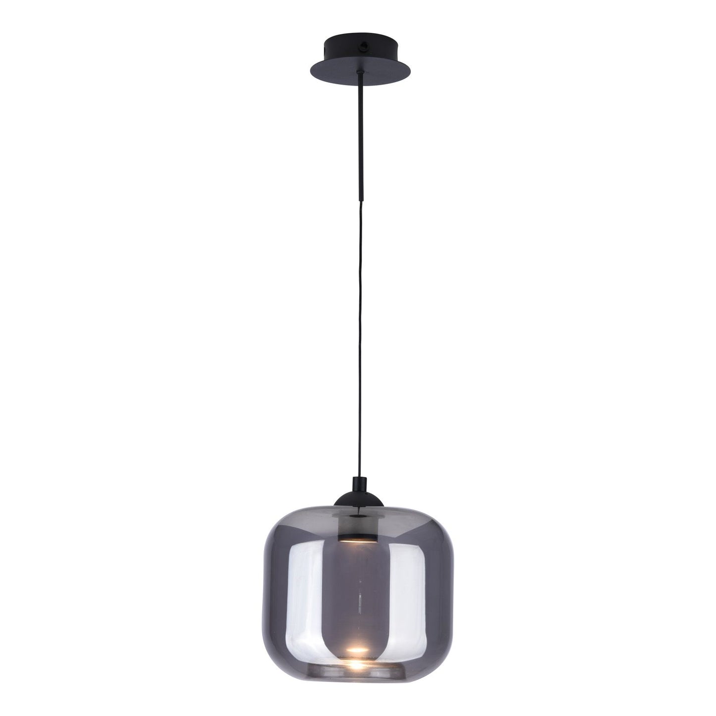 Eileen Pendant/Wall Light Matt Black and Smoked Glass LED