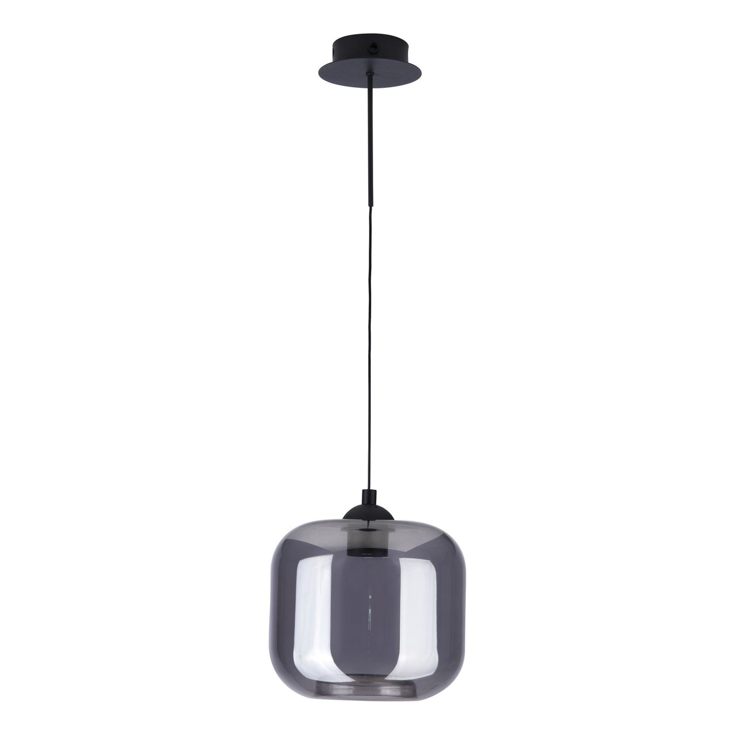 Eileen Pendant/Wall Light Matt Black and Smoked Glass LED