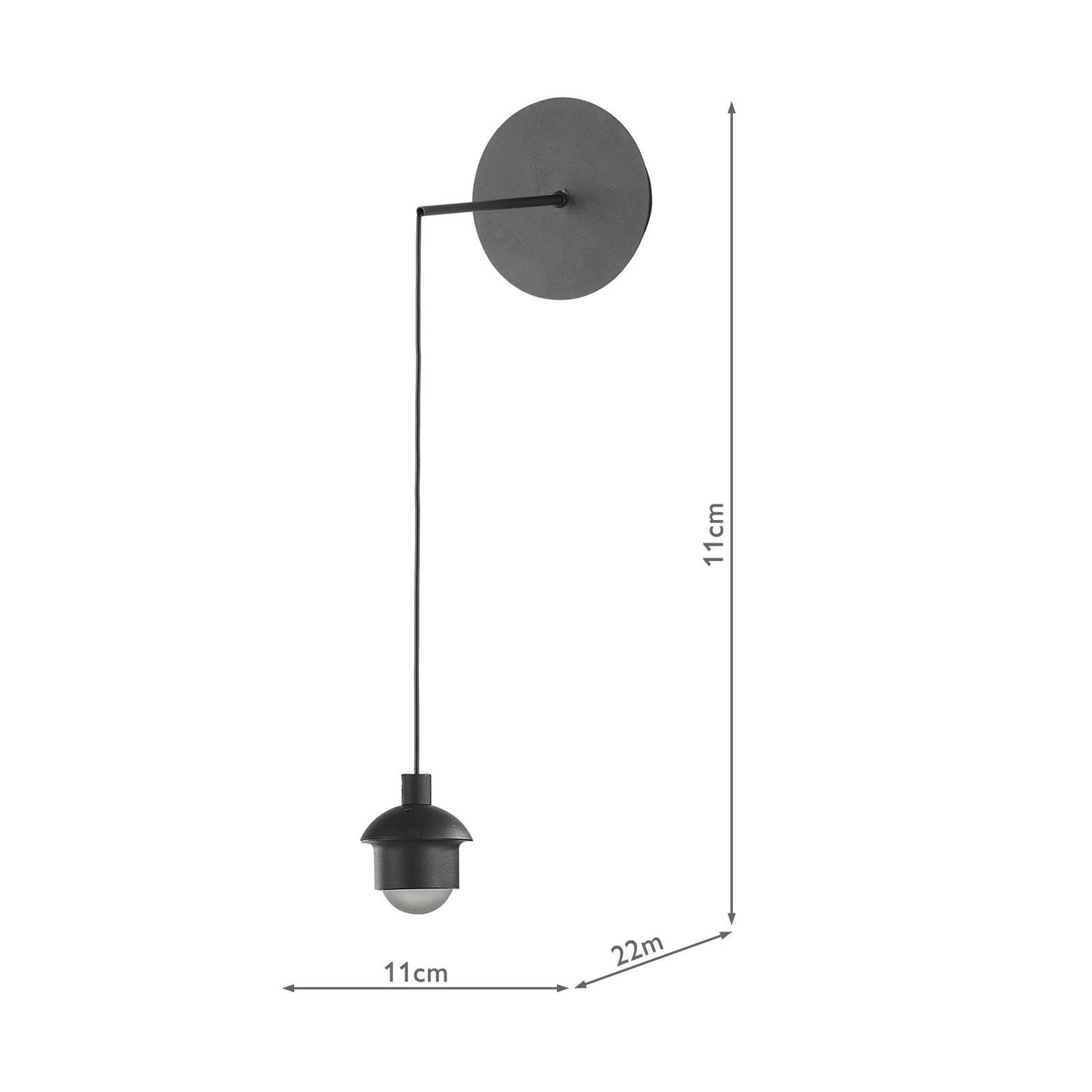 Eileen Pendnant/Wall Light Matt Black LED Fitting Only