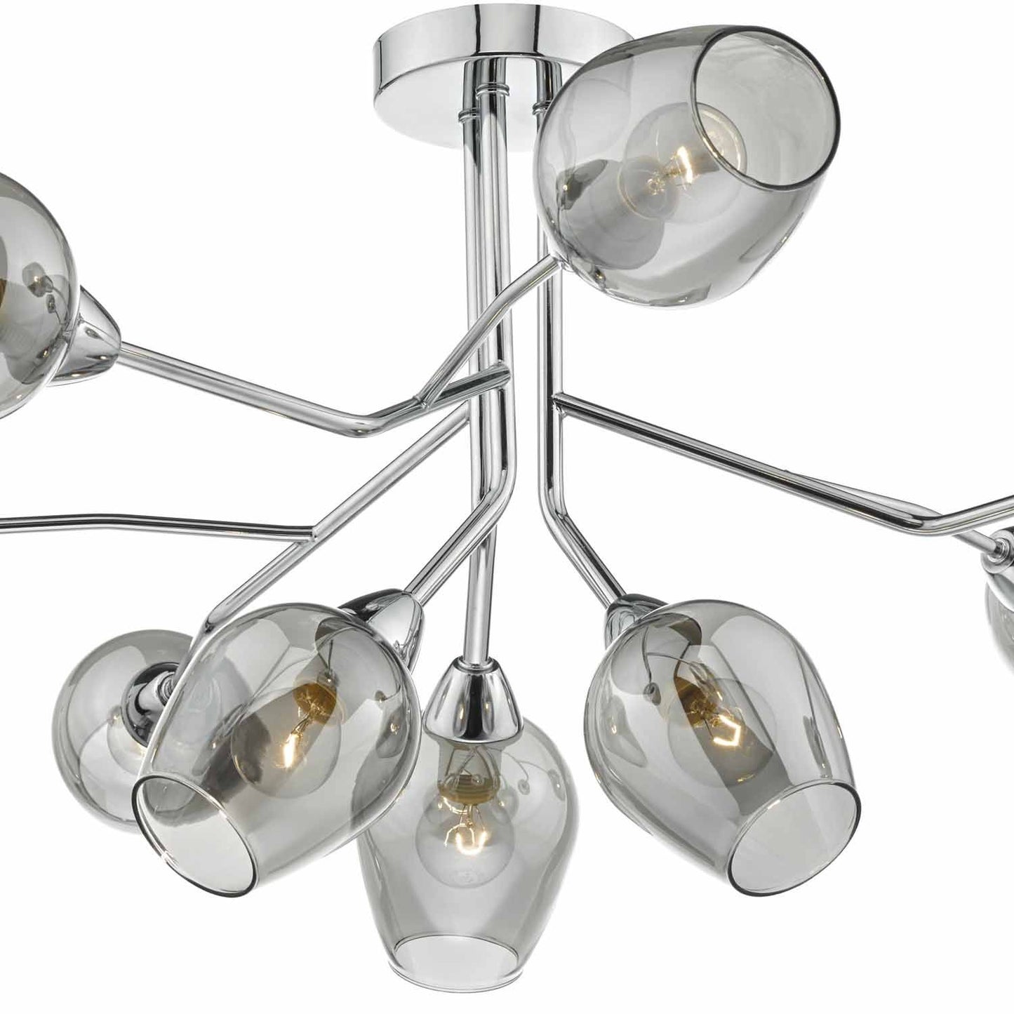 Eloise 9 Light Semi Flush Polished Chrome & Glass