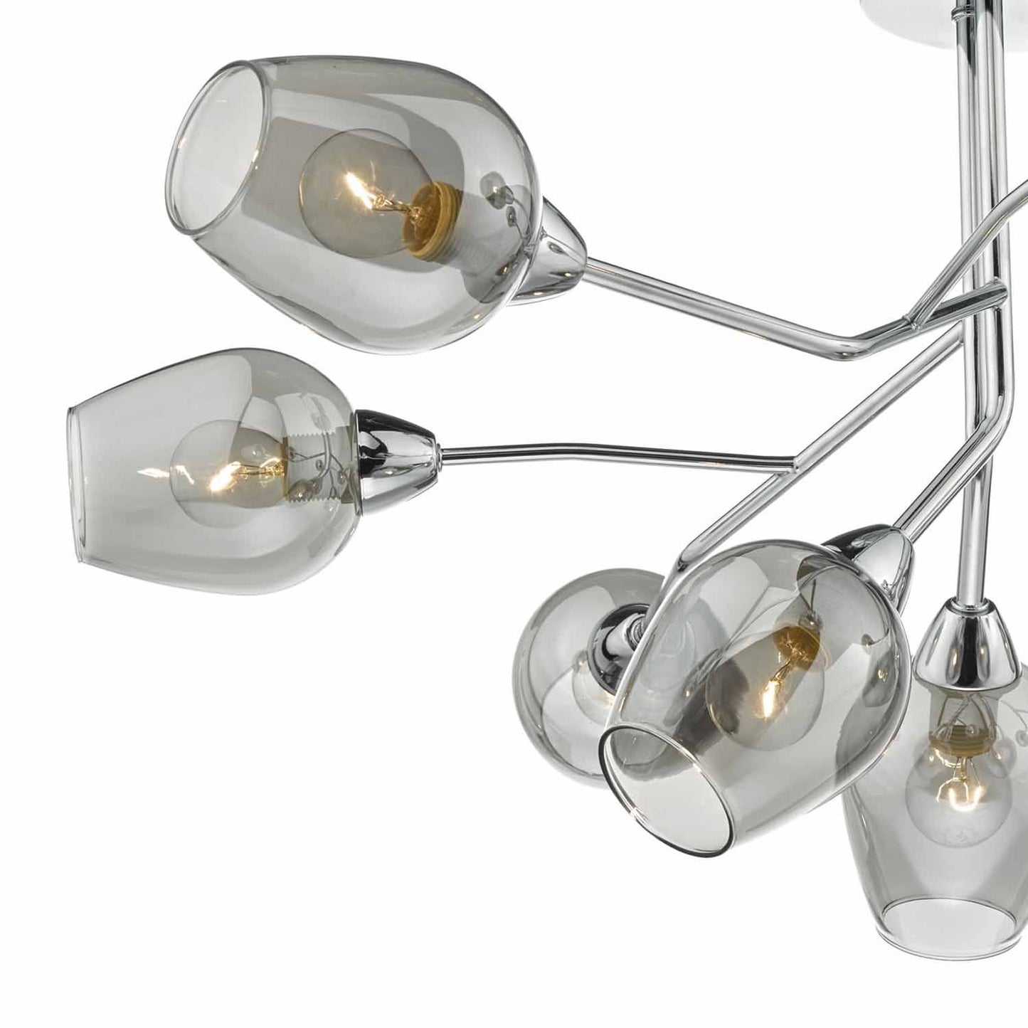 Eloise 9 Light Semi Flush Polished Chrome & Glass