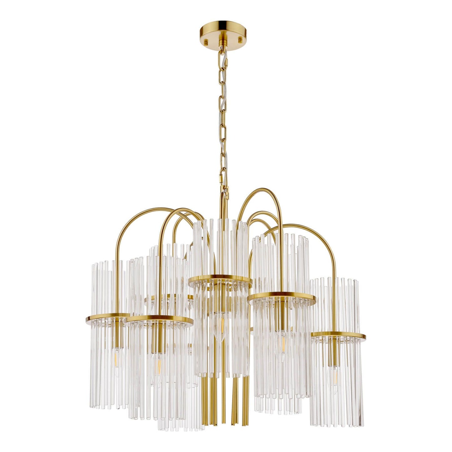 Eniola 9 Light Pendant Natural Brass and Glass