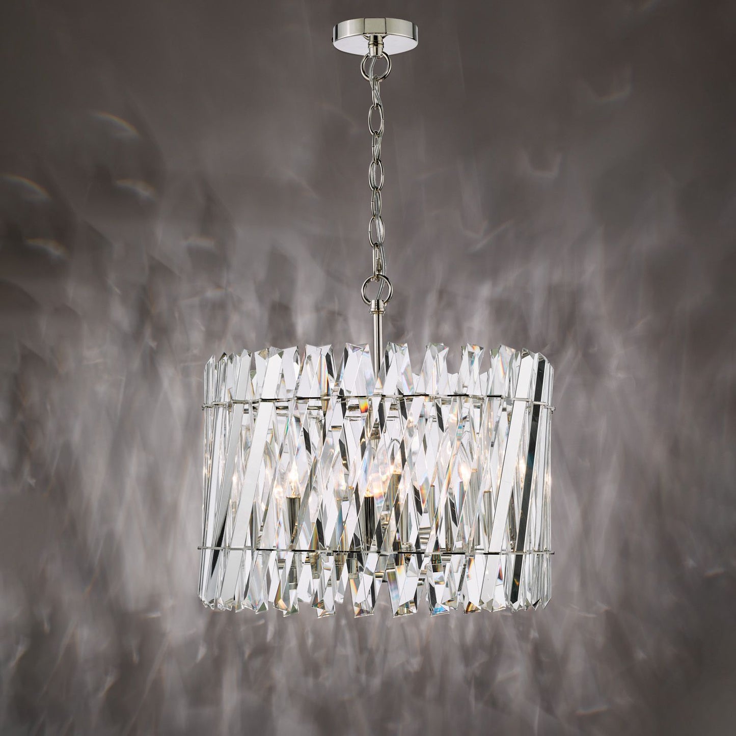 Entwine 6 Light Pendant Polished Nickel and Crystal