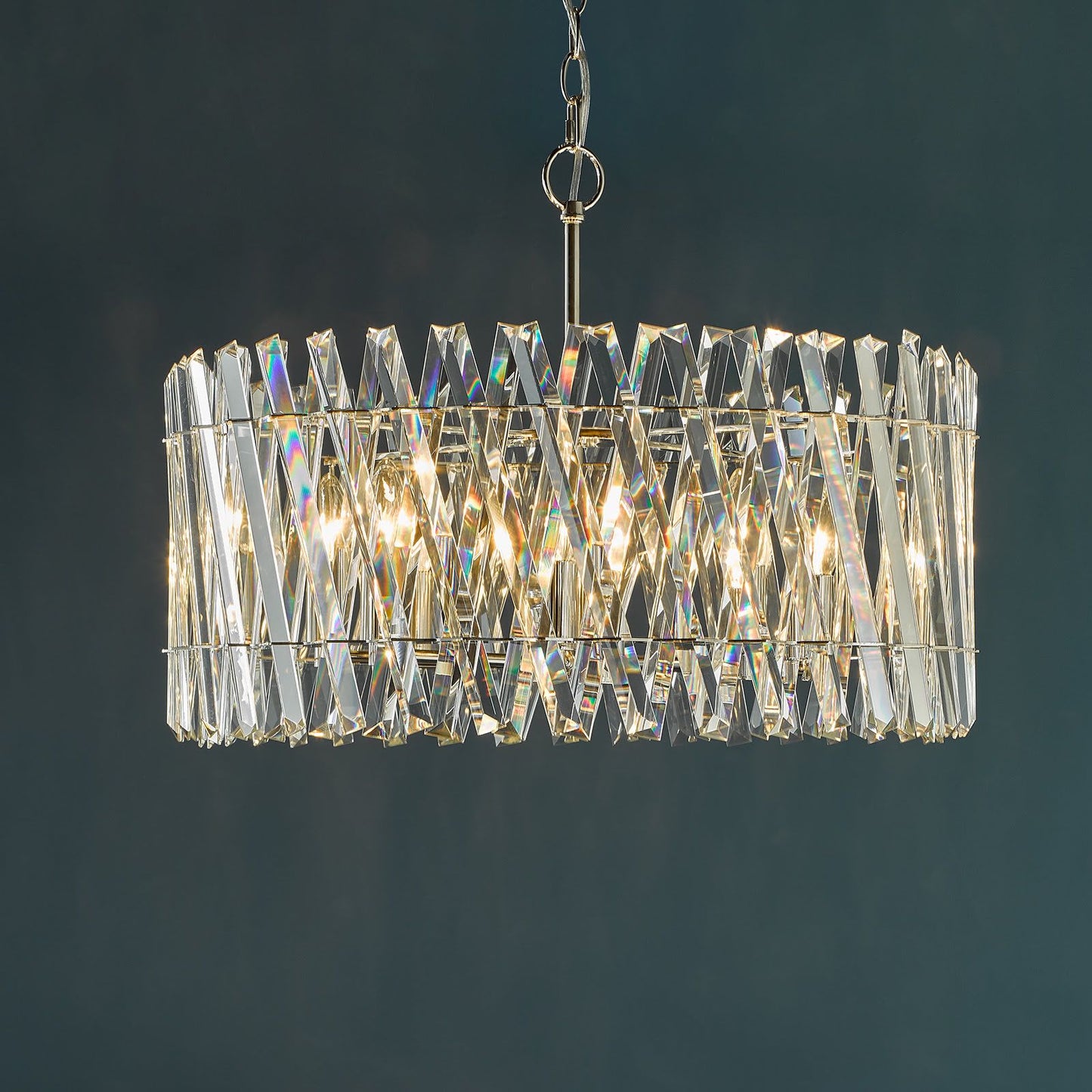 Entwine 8 Light Pendant Polished Nickel and Crystal