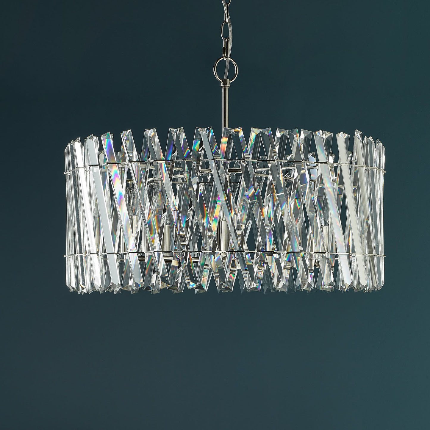 Entwine 8 Light Pendant Polished Nickel and Crystal