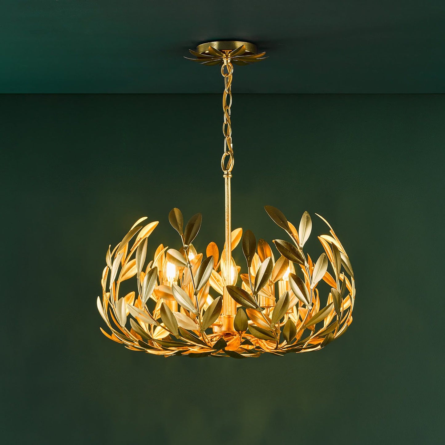 Ercilia 5 Light Pendant Gold Leaf