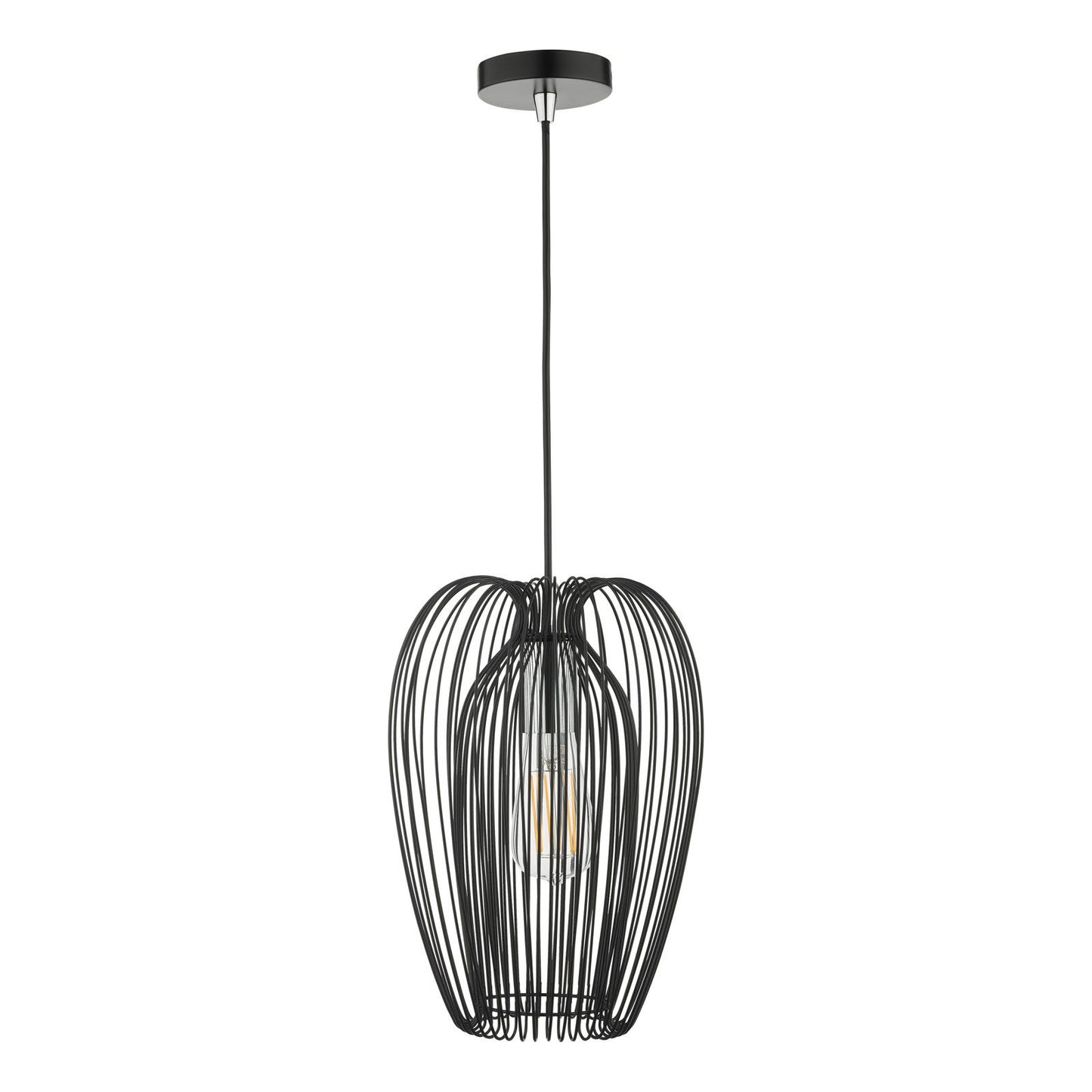 Ero 1 Light Single Pendant Black And Chrome