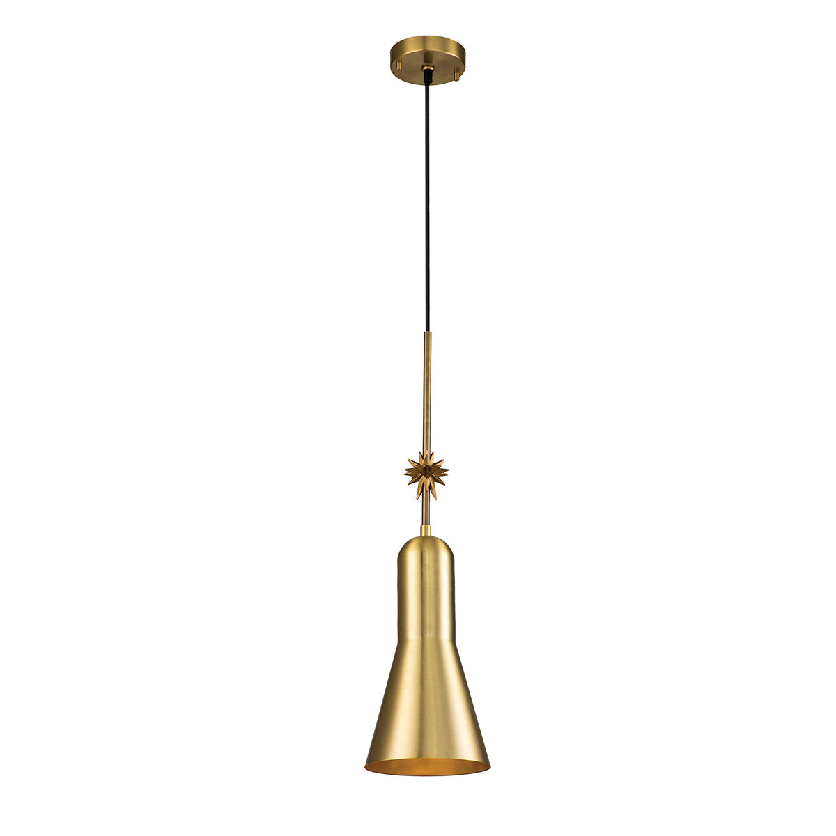 Etoile 1 Light Pendant – Aged Brass and Gold Leaf (Stock ETA)