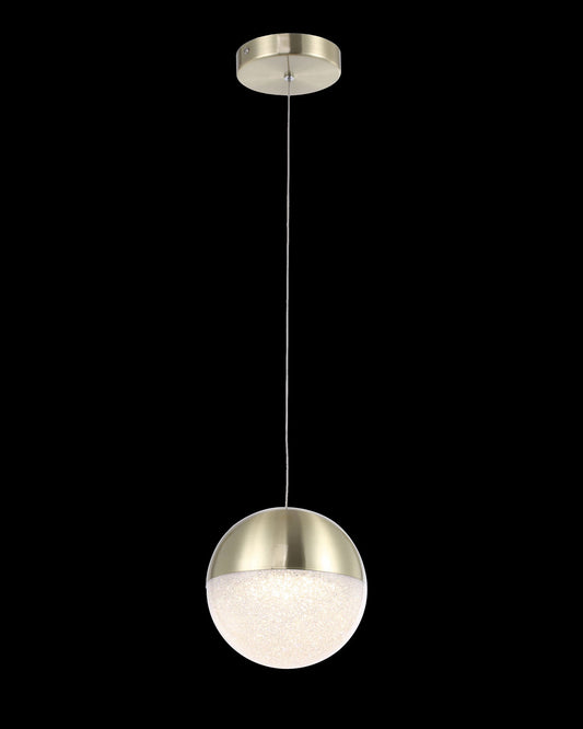 Eclipse Single Pendant Large Brass 20cm Sphere Light