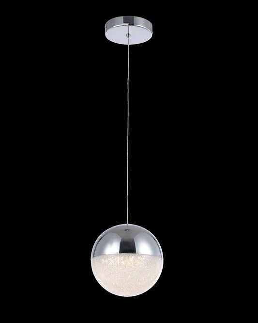 Eclipse Single Pendant Large Chrome 20cm Sphere Light