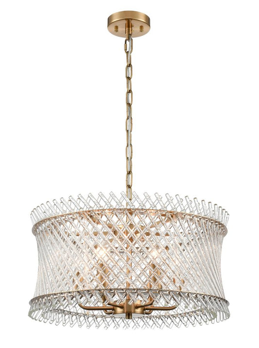 Ethereal 6lt Pendant in Aged Brass