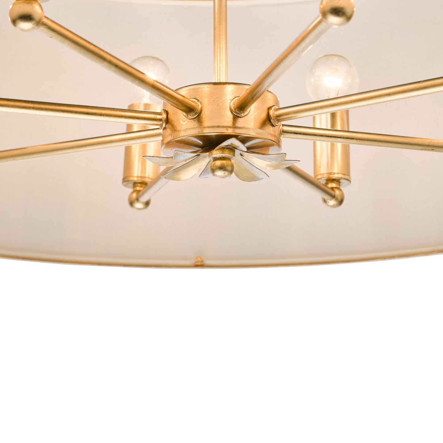 Fenella 8 Light Pendant Gold Leaf and Seagrass Shade