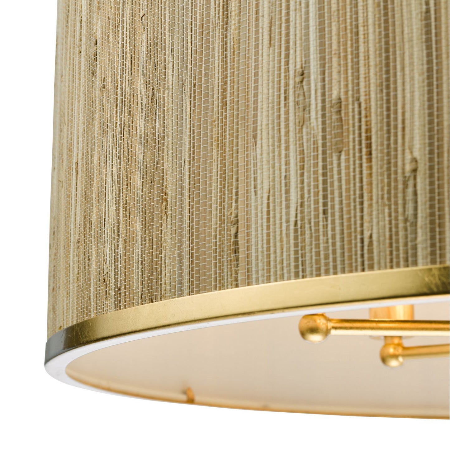 Fenella 8 Light Pendant Gold Leaf and Seagrass Shade