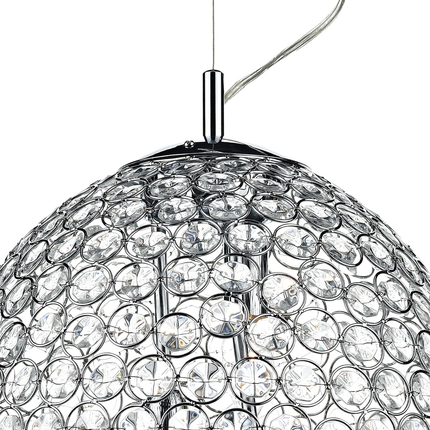 Frost 3 Light Pendant Polished Chrome and Clear Faceted Crystal