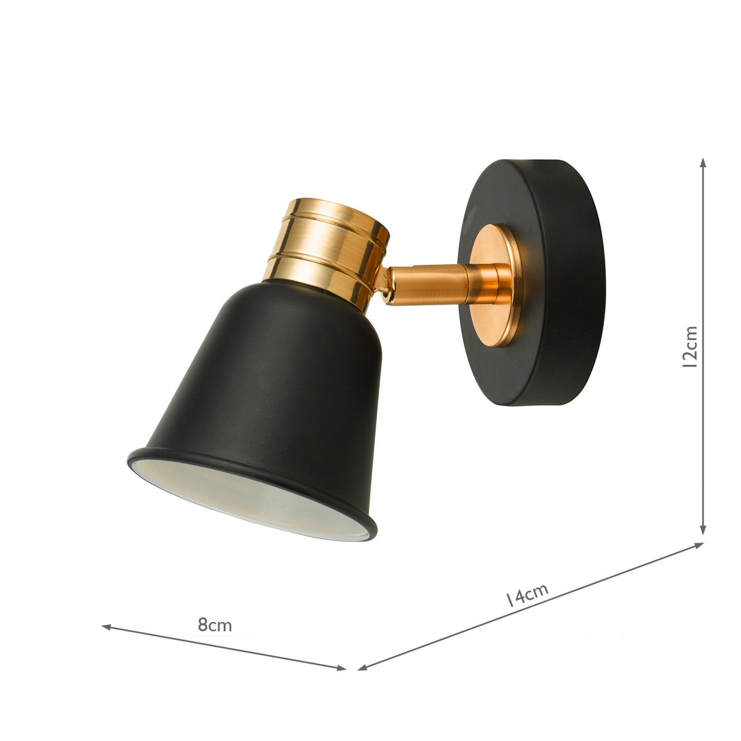 Fry Single Wall Spotlight Black & Rose Gold