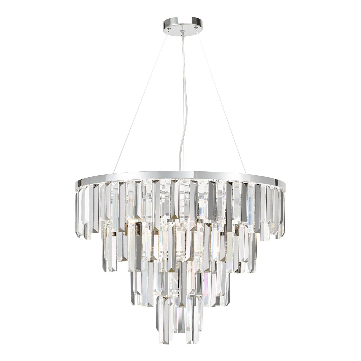 Fuentes 5 Light Pendant Polished Chrome and Crystal