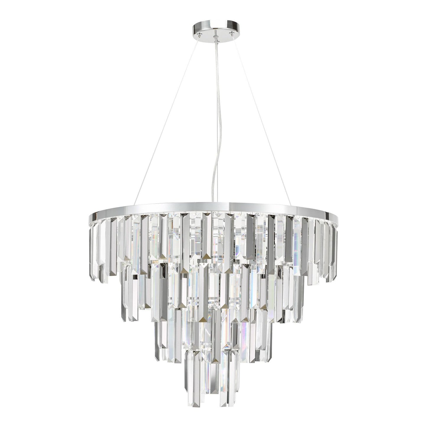 Fuentes 5 Light Pendant Polished Chrome and Crystal