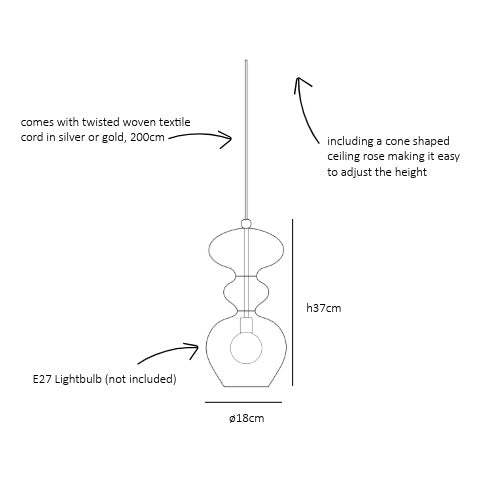 Futura   Pendant lamp M Smokey grey