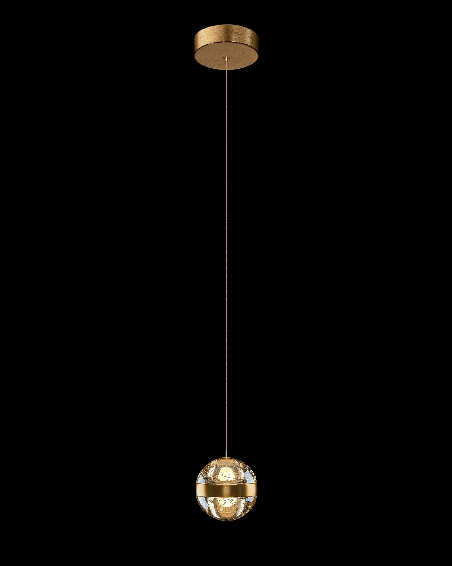 Frizzante Single Pendant Satin Gold Champagne Glass Non Dim Light