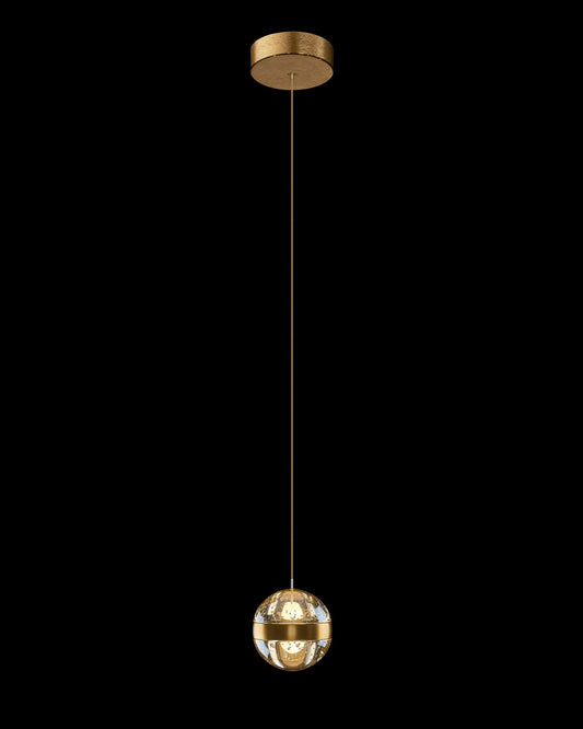 Frizzante Single Pendant Satin Gold Champagne Glass Non Dim Light