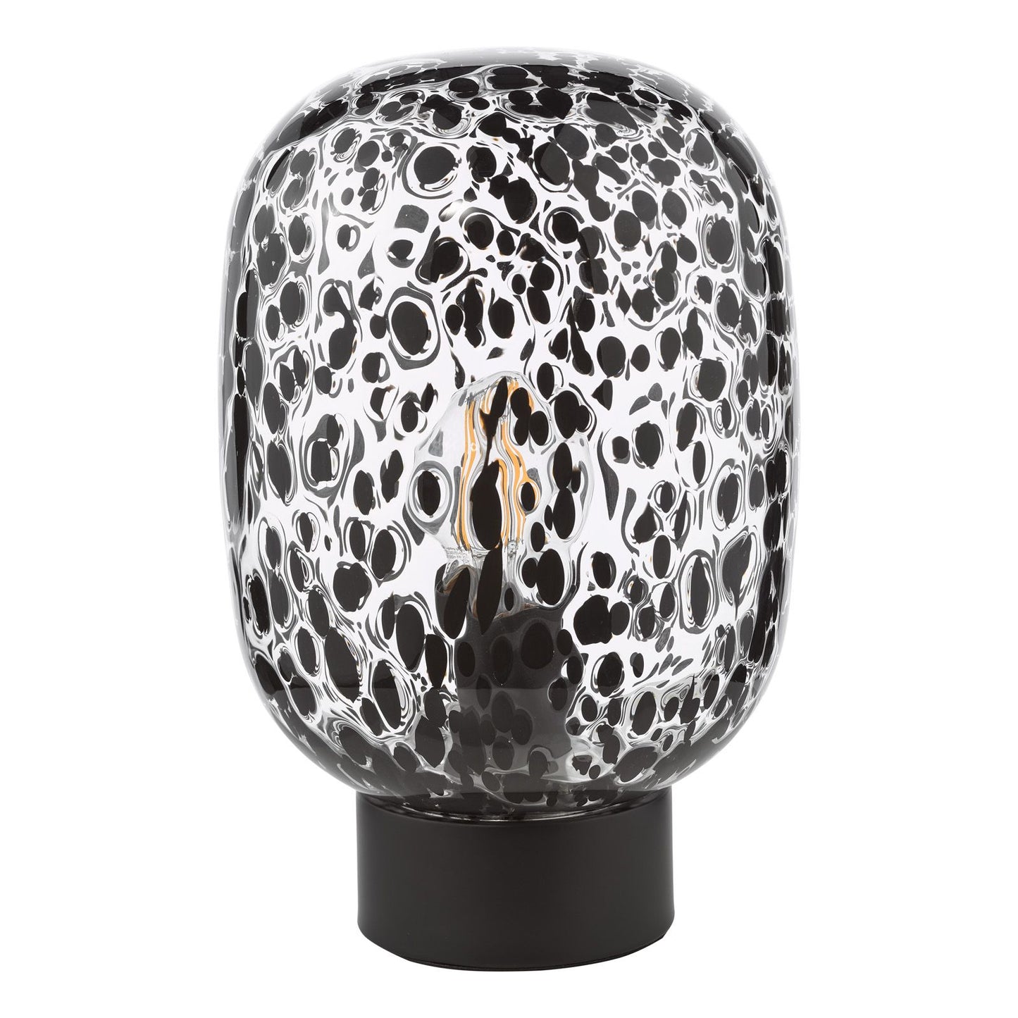 Gethin Table Lamp Black and Black Confetti Glass