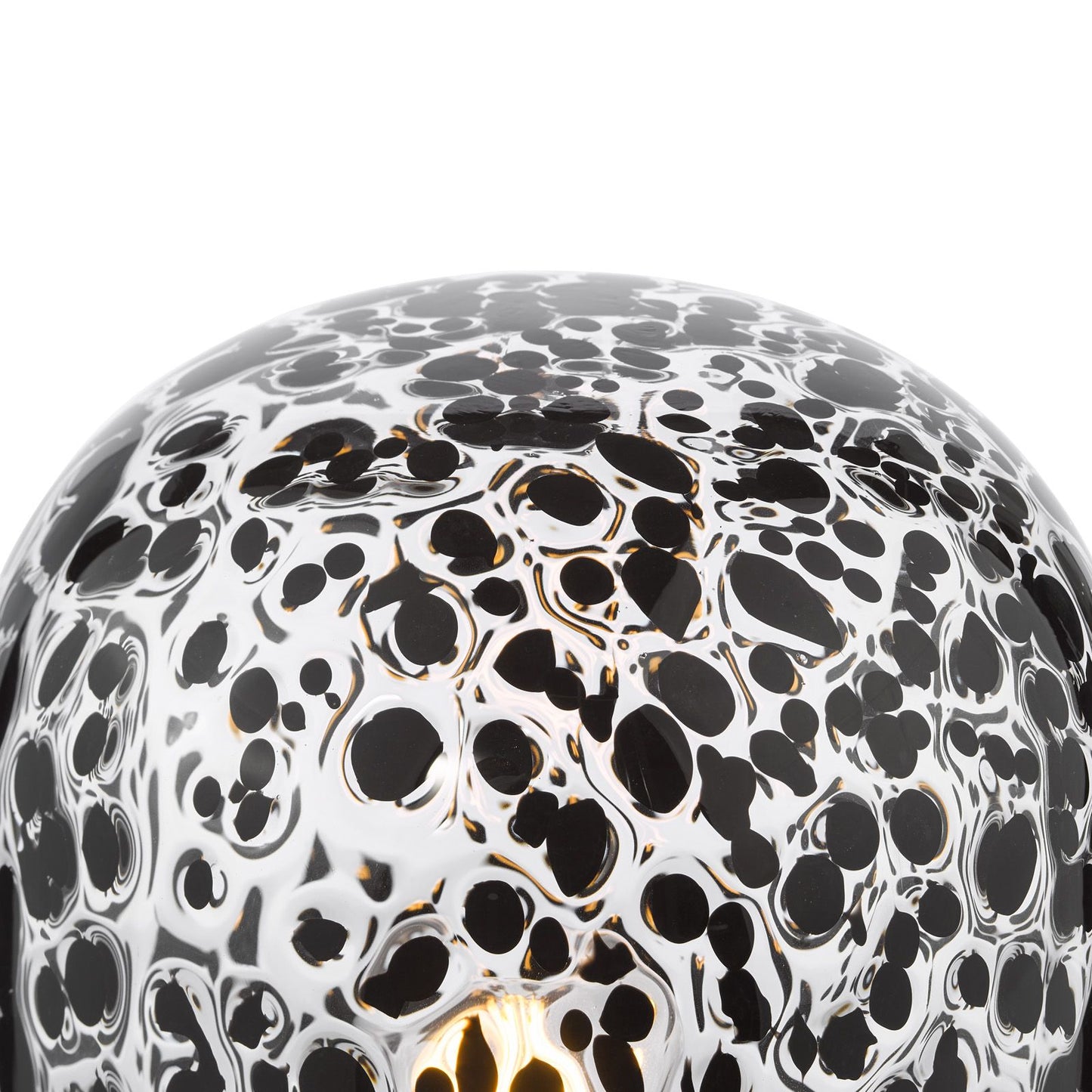 Gethin Table Lamp Black and Black Confetti Glass