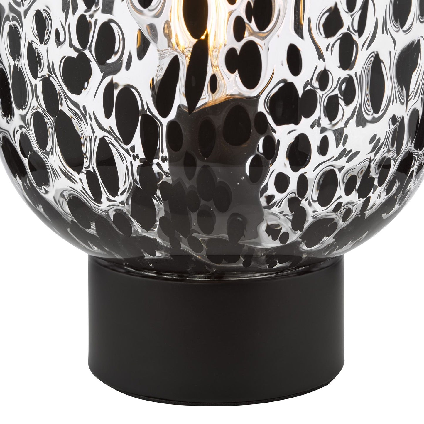 Gethin Table Lamp Black and Black Confetti Glass