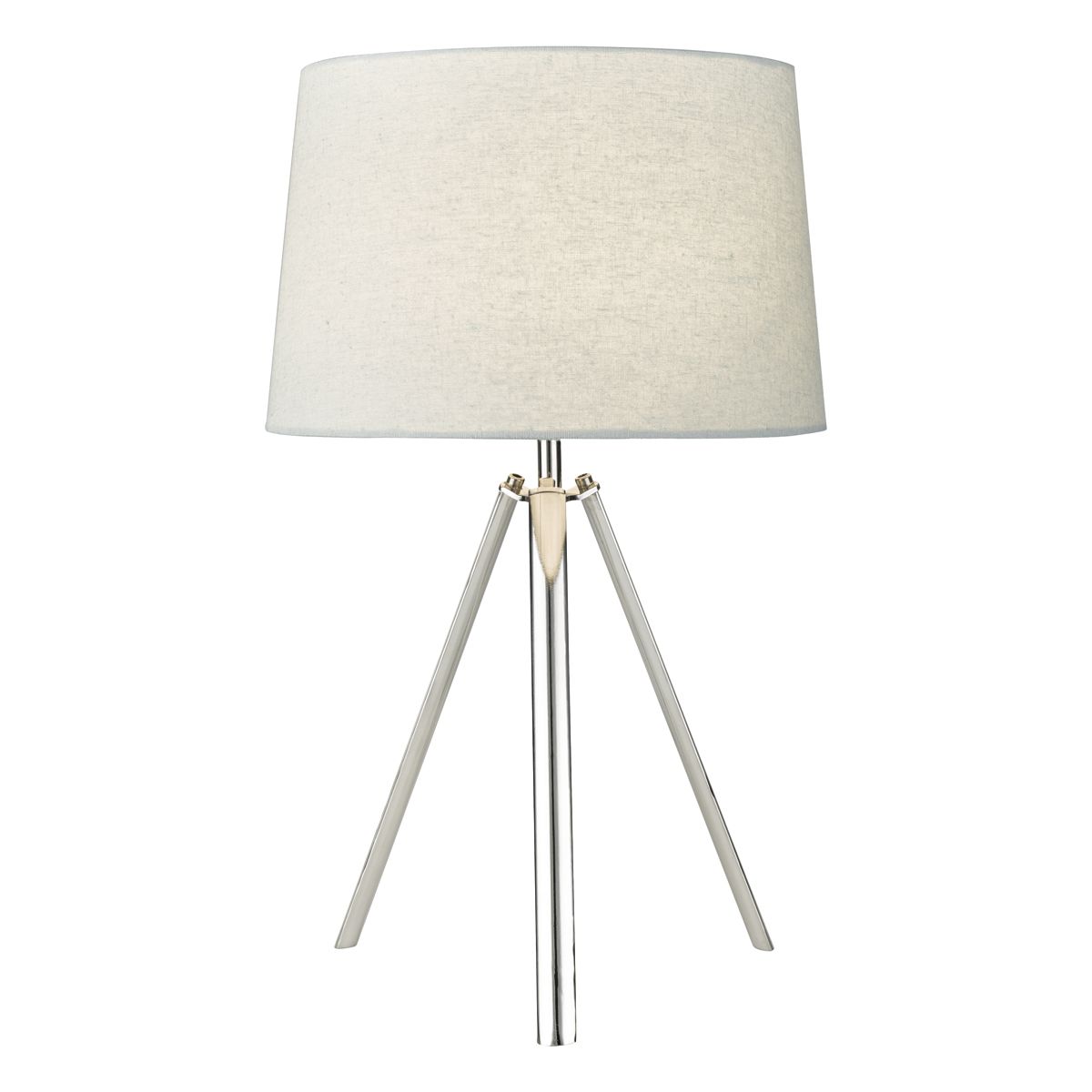 Griffith Table Lamp Polished Chrome With Grey Linen Shade