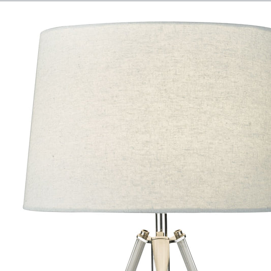 Griffith Table Lamp Polished Chrome With Grey Linen Shade