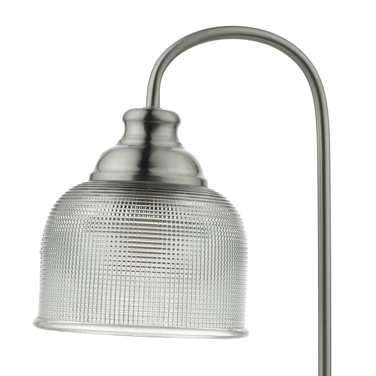 Hector Table Lamp Satin Nickel TexturedGlass