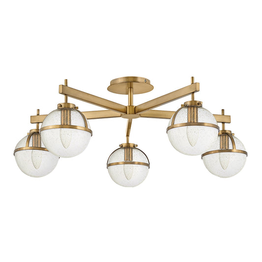 Hollis 5 Light Semi Flush – Heritage Brass