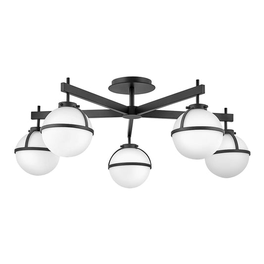 Hollis 5 Light Semi Flush – Black