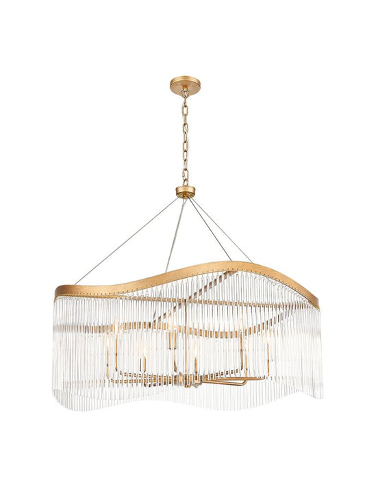 Harp 8lt Pendant in Aged Brass