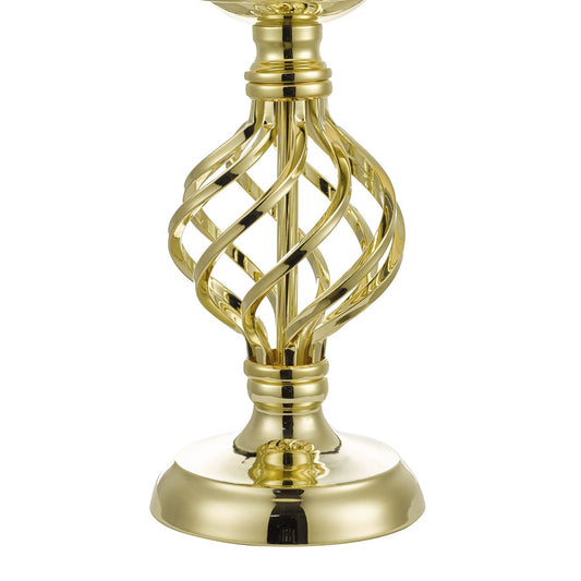 Iffley Touch Table Lamp Gold Cage Twist Base With Shade - Small