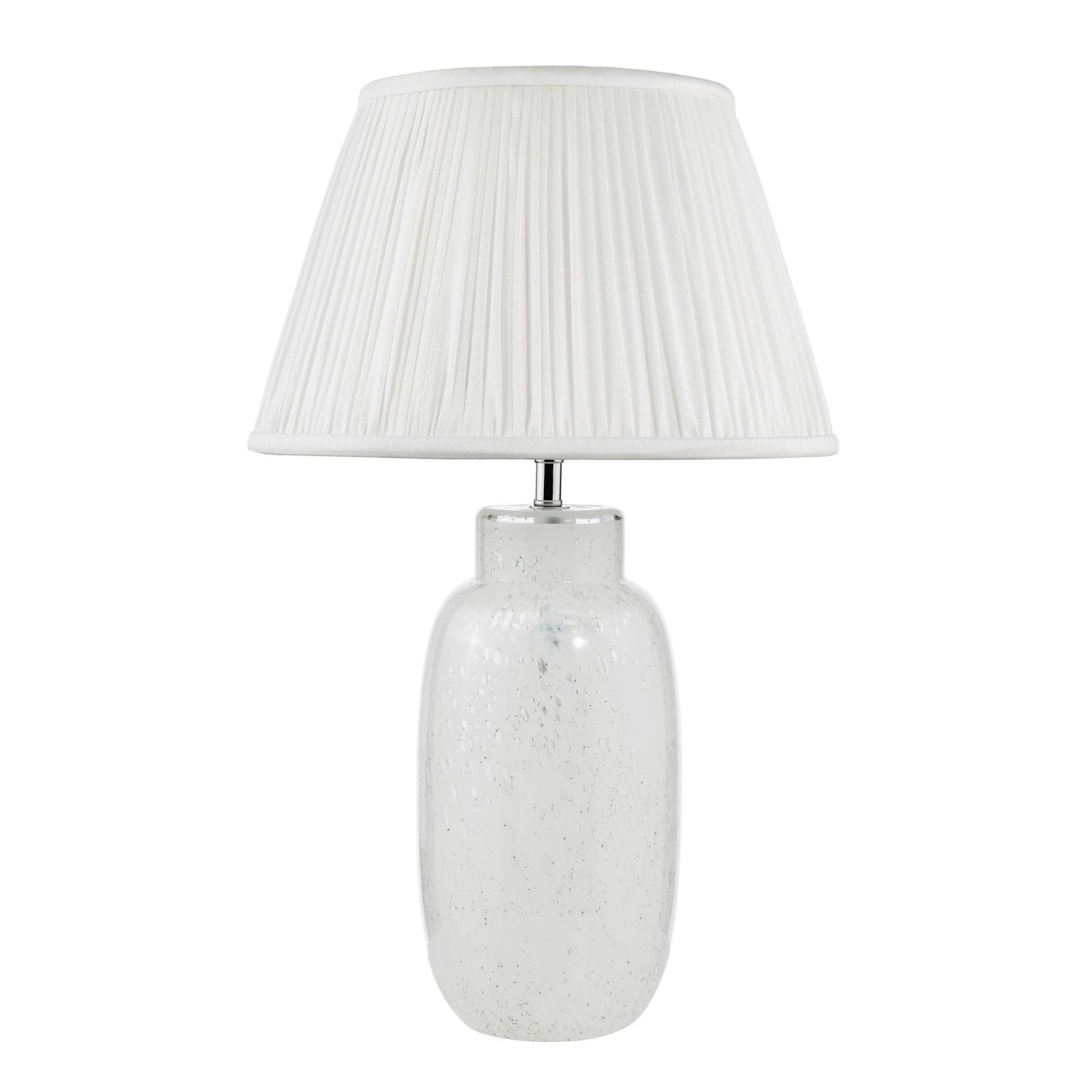 Ileana Table Lamp White Glass With Shade