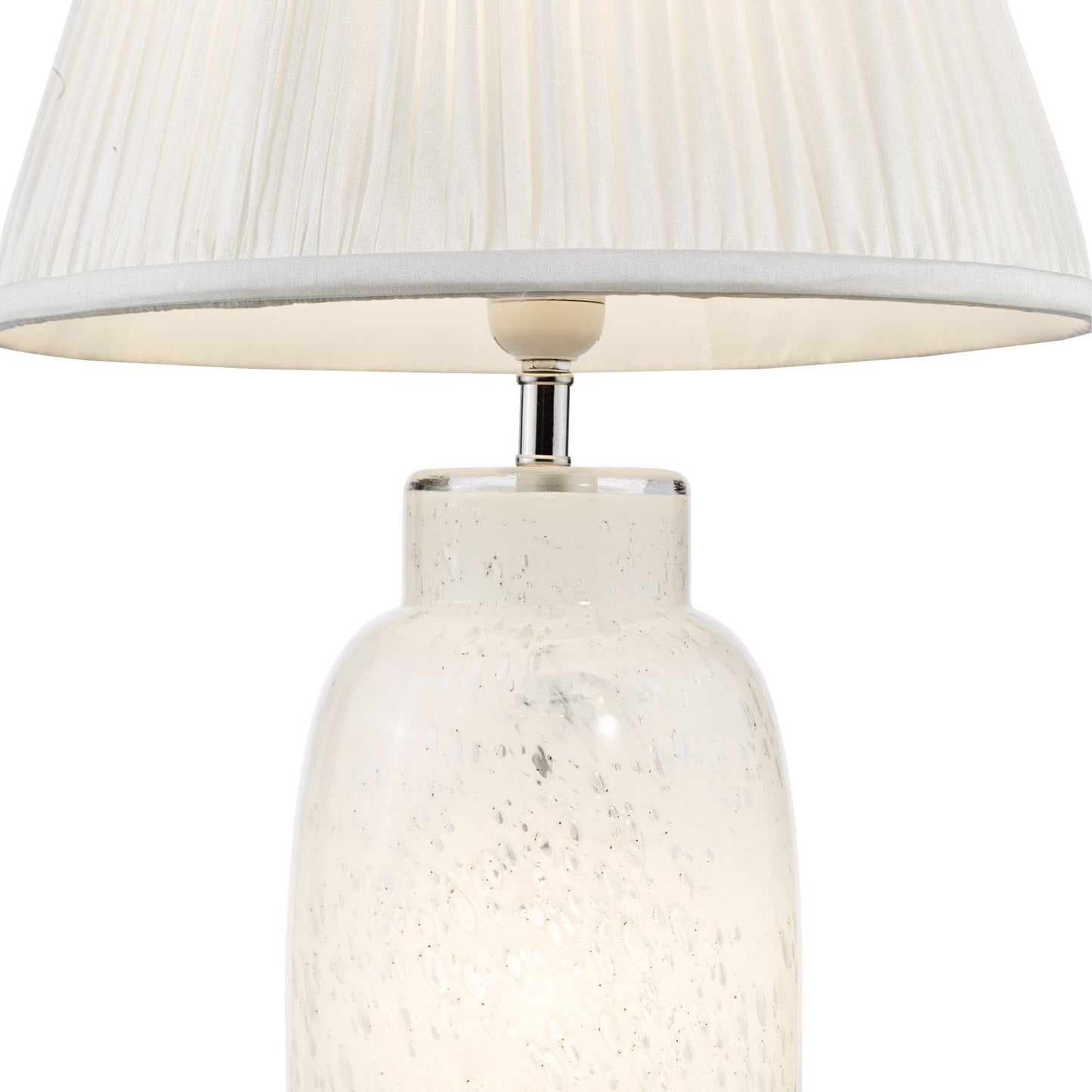 Ileana Table Lamp White Glass With Shade