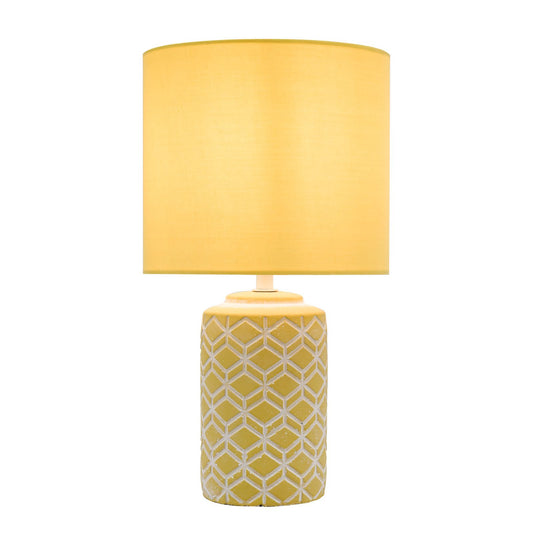 Ilona Ceramic Table Lamp Yellow With Shade