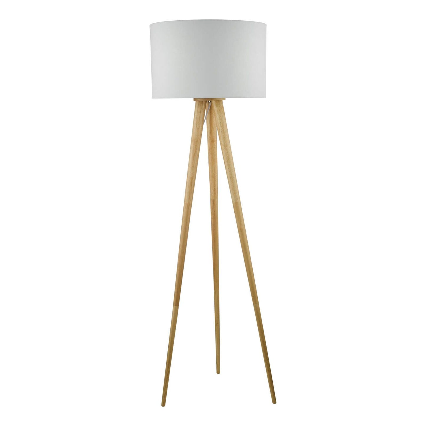 Ivor Tripod Floor Lamp Light Oak With Shade