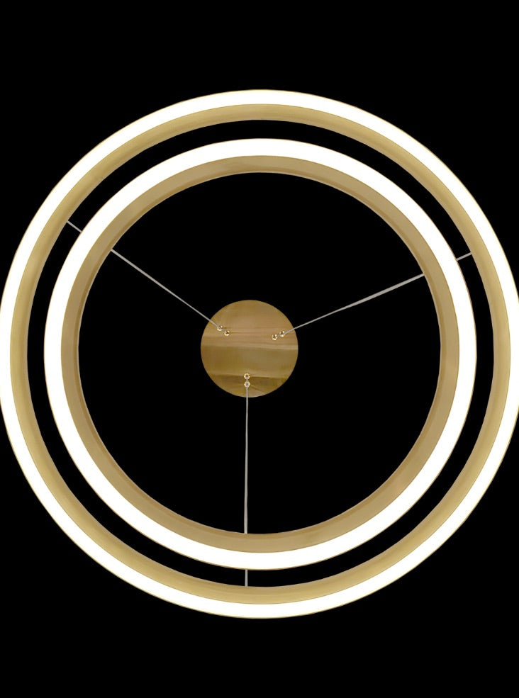 Eternity Double Tiered Satin Brass LED Pendant