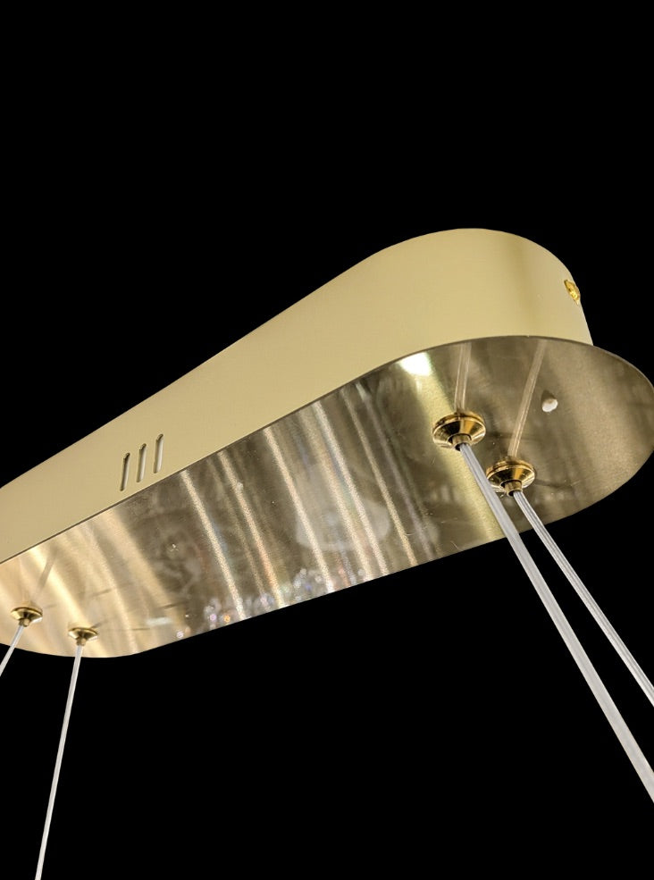 Eternity Oval Satin Brass LED Pendant